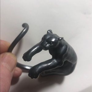 Sterling Silver Black Jaguar Cuff-Bracelet